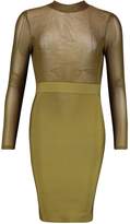 Thumbnail for your product : boohoo High Neck Mesh Bandage Bodycon Dress