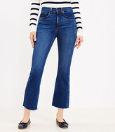 Thumbnail for your product : LOFT Curvy Destructed Hem High Rise Kick Crop Jeans in Clean Dark Wash