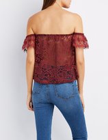 Thumbnail for your product : Charlotte Russe Lace Off-The-Shoulder Top