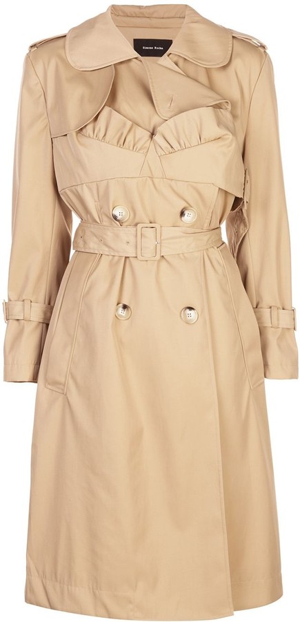 Simone Rocha Frill Detailed Belted Trench - ShopStyle Coats
