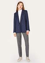 Thumbnail for your product : Paul Smith A Suit To Travel In - Women's Navy Puppytooth Double-Breasted Wool Blazer