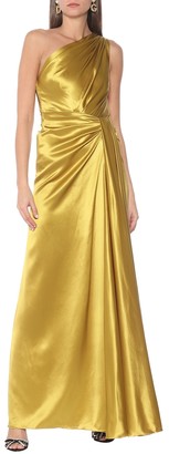 Dolce & Gabbana One-shoulder silk-satin gown