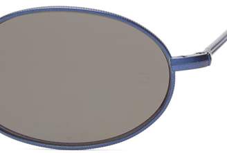 Andy Wolf - Armstrong Oval Metal Sunglasses - Womens - Blue Grey