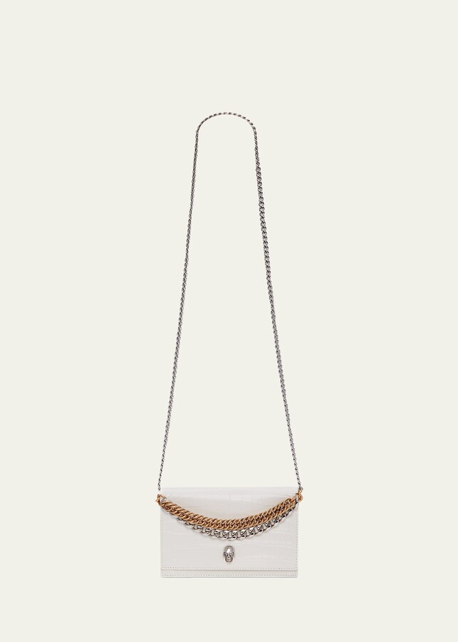 Locò Micro Bag In Calfskin Leather With Chain for Woman in Light Ivory