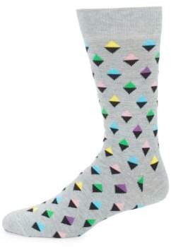 Happy Socks Diamond-Print Crew Socks
