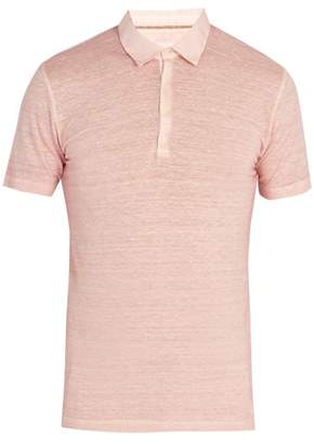 120% Lino - Linen Jersey Polo Shirt - Mens - Pink