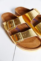 Thumbnail for your product : Birkenstock Arizona Soft Footbed Gold Metallic Slide Sandal