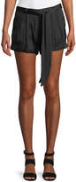 Thumbnail for your product : Halston Solid Satin Tie-Waist Shorts