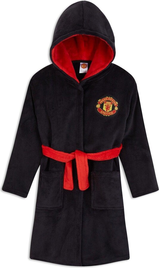 Manchester United FC Hooded Dressing Gown ShopStyle Boys' Pyjamas
