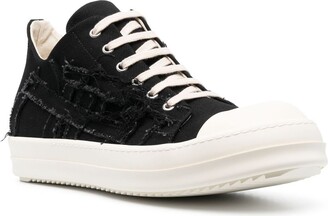 Rick Owens Distressed-Effect Low-Top Sneakers - ShopStyle