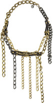 Thumbnail for your product : Lanvin Gold-tone, leather and Swarovski crystal necklace