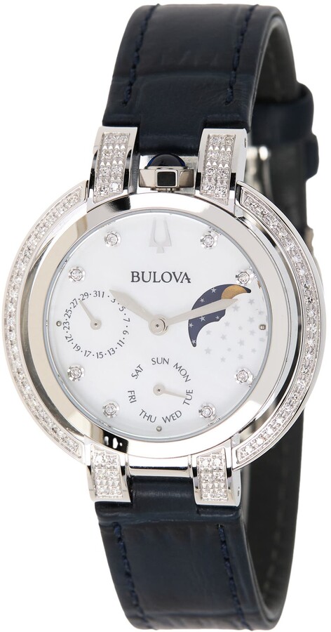 Bulova Leather Watch | ShopStyle