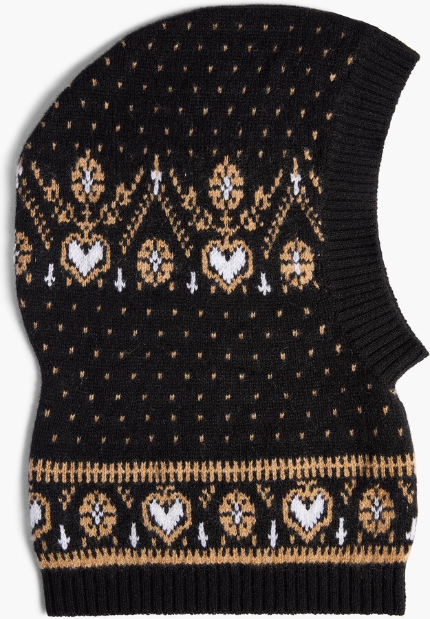 Caspian Balaclava in Black and Camel Multi