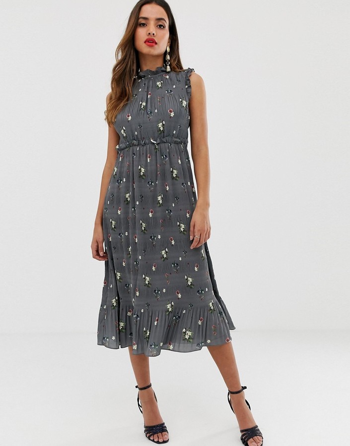 ted baker pleated midi dress
