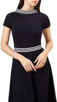 Thumbnail for your product : Hobbs London Betsy Striped-Trim Fit-and-Flare Dress
