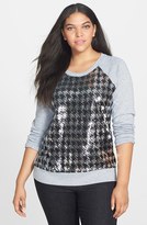 Thumbnail for your product : MICHAEL Michael Kors Houndstooth Sequin Front Top (Plus Size)