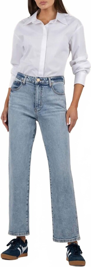 KUT from the Kloth Melissa High Rise Straight Leg Jeans In Steadfast