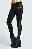 Thumbnail for your product : boohoo Laura Quilted Leg Ponte Treggings