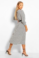 Thumbnail for your product : boohoo Dalmation Print Split Detail Long Sleeve Midi Dress