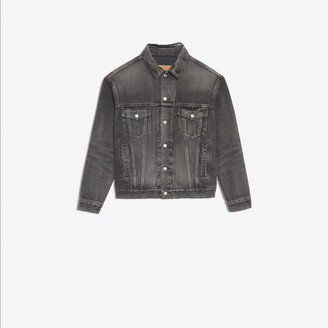 balenciaga nylon logo denim jacket