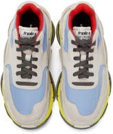 Thumbnail for your product : Balenciaga Grey and Blue Triple S Sneakers
