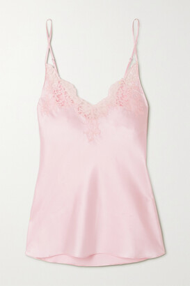 I.D. Sarrieri Emma Embroidered Tulle And Silk-blend Satin Camisole
