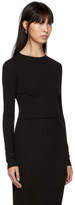 Thumbnail for your product : Rosetta Getty Black Long Sleeve Cropped T-Shirt