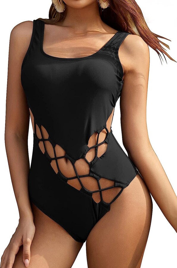Women Two Piece Swimsuit V-neck Padded One-piece Monokini With