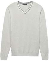 Thumbnail for your product : Banana Republic Silk Cotton Cashmere Varsity V-Neck Sweater