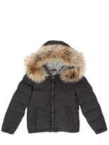 Thumbnail for your product : Roberto Cavalli Nylon Down Jacket W/ Murmansky Fur
