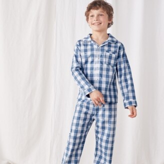 The White Company Star Gingham Pyjamas (1-12yrs), Blue, 4-5Y