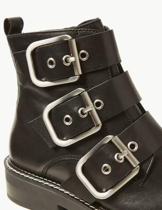 Marks and Spencer Leather Buckle Detail Ankle Boots