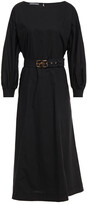 Thumbnail for your product : Alberta Ferretti Belted Cotton-blend Poplin Midi Dress