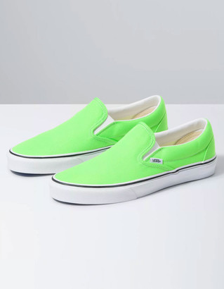 neon green checkered vans