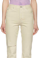 Thumbnail for your product : Amo White Loverboy High-Rise Straight Jeans