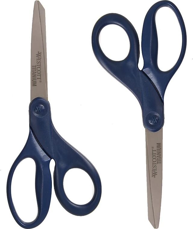 Westcott 8" Titanium Multi-Purpose/Heavy Duty Scissor, Blunt Tip, Navy (17509)