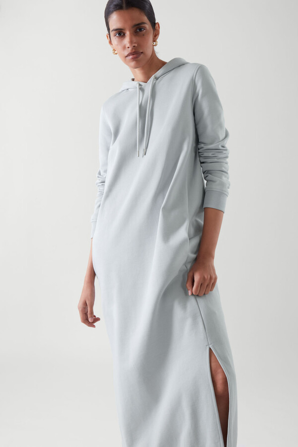 Cos Organic Cotton Split Seam Hooded Sweatshirt Dress - ShopStyle