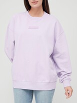 Thumbnail for your product : HUGO BOSS Oversized Logo Front Sweater - Lilac
