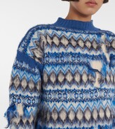 Thumbnail for your product : Maison Margiela Distressed jacquard wool-blend sweater