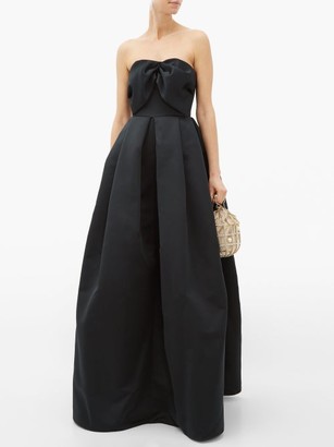 Rochas Bow-bodice Puffed Satin Gown - Black