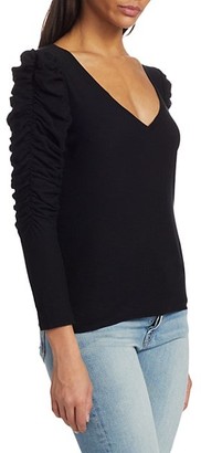 Nation Ltd. Kristen Slim-Fit Ruched Long-Sleeve T-Shirt