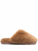 Thumbnail for your product : Mou Closed-Toe Shearling Slippers