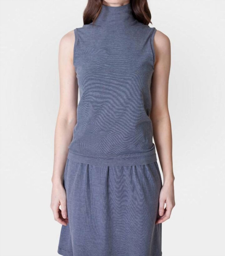Buki Sleeveless Turtleneck Shirt In Midnight Navy