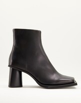 Thumbnail for your product : ASOS DESIGN heeled chelsea boots with extreme square toe and round heel in black leather