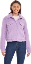 Thumbnail for your product : Sebby Women Contemporary Fit Long Sleeve Faux Fur Jacket - Purple Small