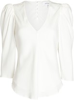 Thumbnail for your product : Frame Shirred Silk Crepe Blouse