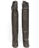 Thumbnail for your product : Isabel Marant Lacine Over-the-knee Leather Boots - Grey