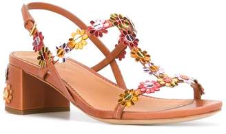 Car Shoe floral applique sandals