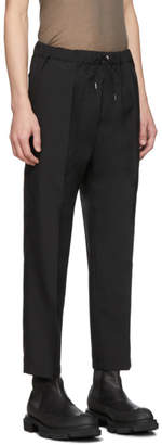 Oamc Black Cropped Drawcord Trousers