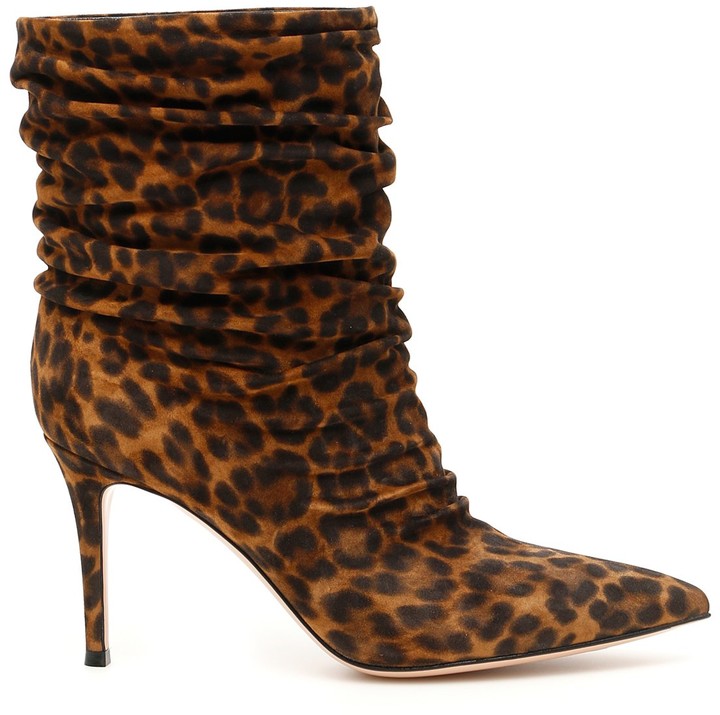 leopard stiletto booties